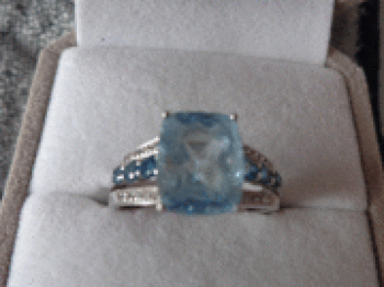 Bague Topaze bleu et diamants-thumb