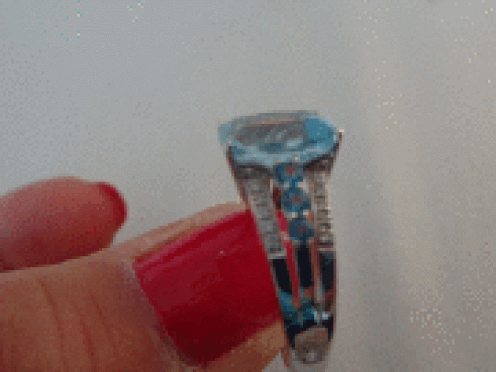 Bague Topaze bleu et diamants-1