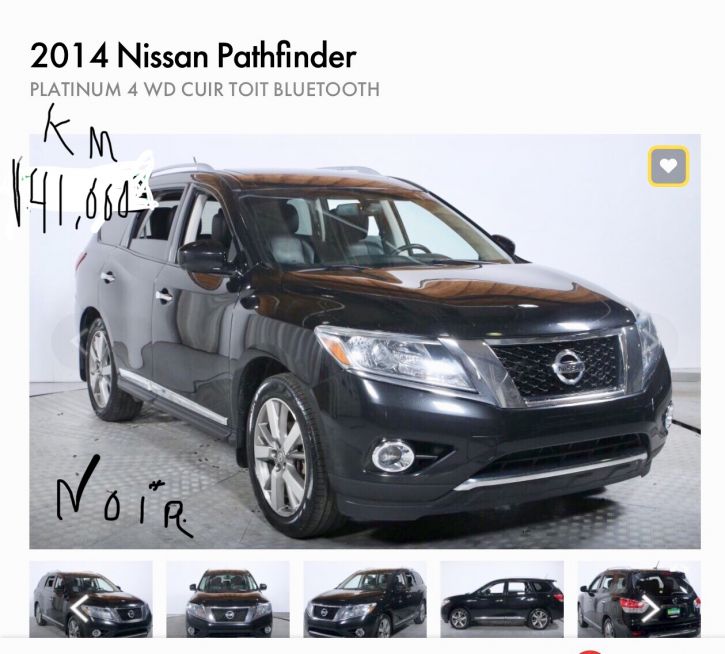 VUS Nissan Pathfinder 2014 TB état. 18800$ *À qui la chance?